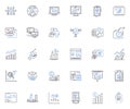 Numerical illustration line icons collection. Graphs, Charts, Graphical, Visualization, Infographics, Data, Analysis