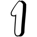 Numerical symbol - Stylish letter 1.Abstract Font symbol of letter.letters on white background.