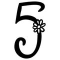 Numerical symbol - Stylish letter 5.Abstract Font symbol of letter.letters on white background.