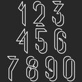 Numerical symbols line monogram numbers, mockup black and white mathematics numerals for hipster poster