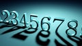 Numerology secret knowledge about the numbers. The numbers are in a row 0123456789.