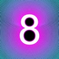 Number eight illustration neon light eighth concept