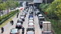 Numerous of cars in traffic jams during the rush hour. Royalty Free Stock Photo