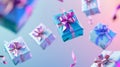 The floating gift boxes.AI generated image Royalty Free Stock Photo