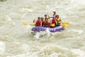 Numerous Family On Whitewater Rafting Trip Royalty Free Stock Photo