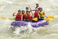 Numerous Family On Whitewater Rafting Trip Royalty Free Stock Photo