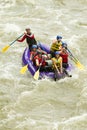 Numerous Family On Whitewater Rafting Trip Royalty Free Stock Photo