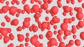 Numerous floating Red Balloons on a Simple Light Background