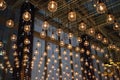 numerous of lamps hanging from ceiling in the Royalty Free Stock Photo