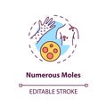 Numerous moles concept icon