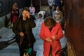 Numerous pilgrims pray at Christmas Cave in the Church of Nativity in Bethlehem in Palestine Royalty Free Stock Photo