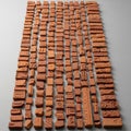Numerous small, rectangular terracotta tiles intricately Royalty Free Stock Photo