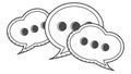 Numerous Speech Bubbles, Active Group Chat, Dynamic Communication, vector design Generative AI Royalty Free Stock Photo