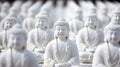 Many Buddha statues are made from white stucco.AI Generated