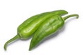 Numex Big Jim green chiles, paths, top view Royalty Free Stock Photo