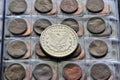 Close up of a Morgan Dollar silver coin. Ancient United States Currency. Royalty Free Stock Photo