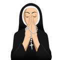 Nun Catholic praying