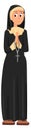 Nun character. Woman in catholic sister clothes. Religious person