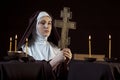 Nun with cross Royalty Free Stock Photo