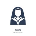 Nun icon. Trendy flat vector Nun icon on white background from P