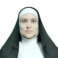 Nun portrait in white background Royalty Free Stock Photo