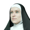 Nun portrait side view Royalty Free Stock Photo