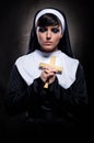 Nun praying Royalty Free Stock Photo