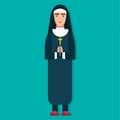 Nun religious concept people vector illustration in flat style