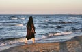 Nun by the sea Royalty Free Stock Photo