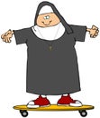 Nun On A Skateboard