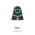 Nun vector icon on white background. Flat vector nun icon symbol sign from modern professions collection for mobile concept and Royalty Free Stock Photo