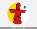 Nunavut Canada Round Circle Flag. NU Canadian Territory Circular Button Banner Icon. EPS Vector