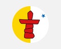 Nunavut Canada Round Flag. NU, Canadian Territory Circle Flag