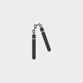 Nunchaku icon in a flat design in black color. Vector illustration eps10