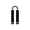 Nunchaku weapon black simple icon