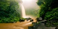 Nungnung Waterfall cascade hidden in the tropical jungle Bali Royalty Free Stock Photo