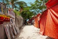 Nungwi, Zanzibar - December 26 2020: Masai market street view