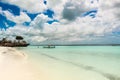 Nungwi Zanzibar lovely day withe sand clear water Royalty Free Stock Photo