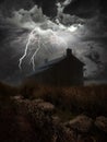 Nuns Cross Farm  Dartmoor Thunderstorms Lightening  Devon Royalty Free Stock Photo