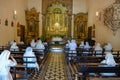 Nuns during prayer at Misericordia church in Olinda, Brazil