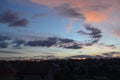 Unusual evening sky in a rural area. Sunset