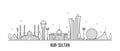 Nur-Sultan Astana skyline Kazakhstan city a vector Royalty Free Stock Photo