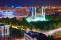 Evening view of the city of Nur Sultan. Center of the Nur-Sultan city, the capital of Kazakhstan.