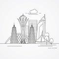 Nur-Sultan detailed silhouette