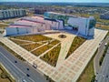 NUR-SULTAN, KAZAKHSTAN QAZAQSTAN- August 11, 2019: Beautiful panoramic aerial drone view to Nursultan Astana city center with