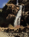 Nuranang fall or jang waterfall with scenic mountain landscape near tawang hill station Royalty Free Stock Photo