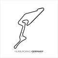 Nurburgring circuit, Germany. Motorsport race track vector map