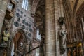 Interior view of St. Lorenz, medieval Evangelical Lutheran Church in Nuremberg, Bavaria, Germany