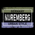 Nuremberg flat design typographic vector illustration on white