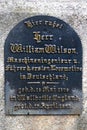 Nuremberg, Germany - August 27, 2023: Grave of William Wilson, an English mechanical engineer and first engine driver on the first